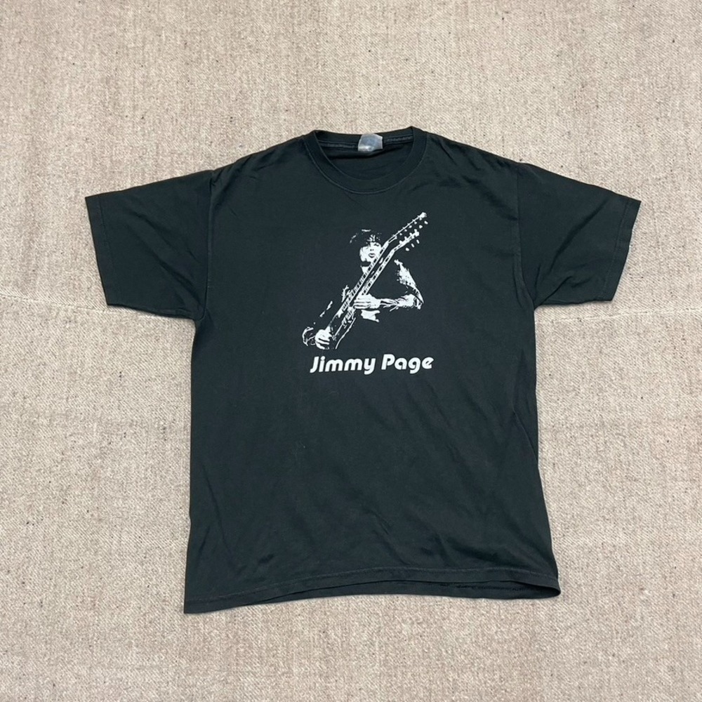 vintage Led Zeppelin Jimmy Page shirt mens medium Black 1990s Music guitar
